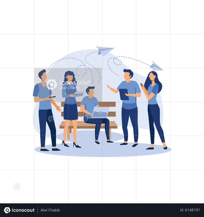 Business team social network  Illustration