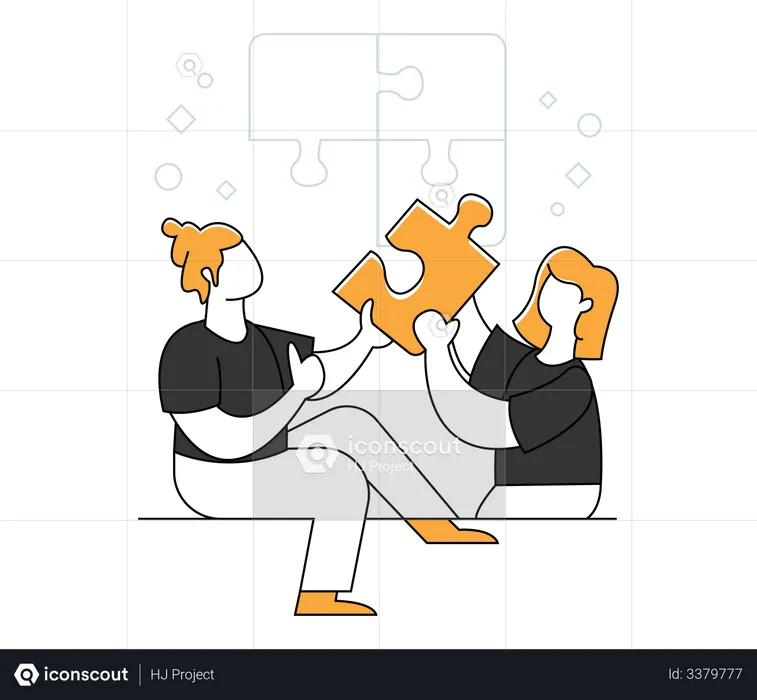Business team solving problem  Illustration