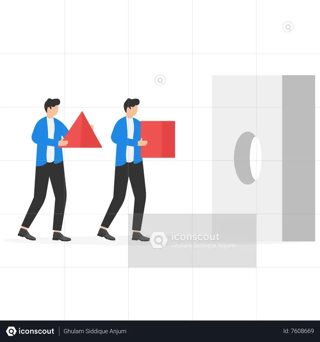 Business team solving business problems  Illustration