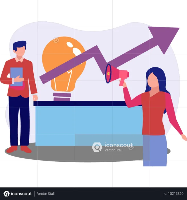 Business team thinking about growth  Illustration