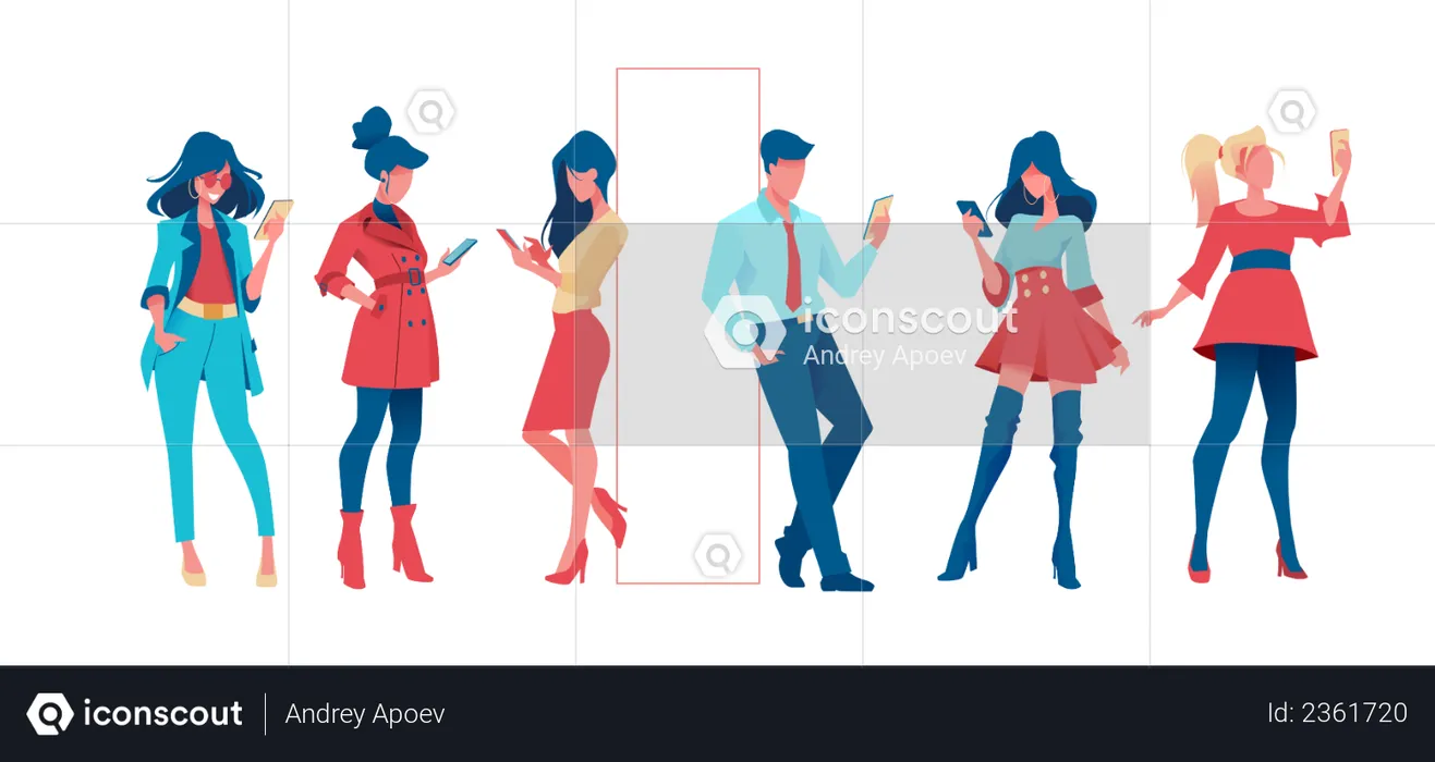 Business team using mobile  Illustration