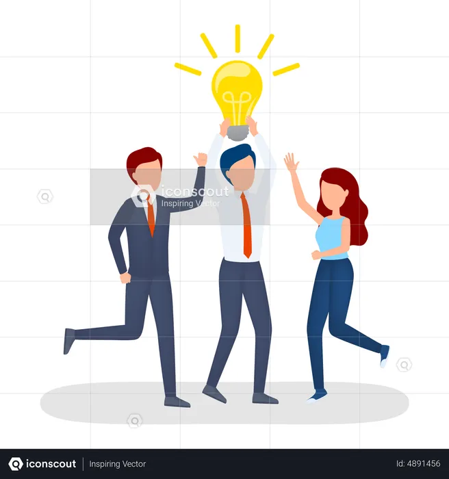 Business team with idea  Illustration