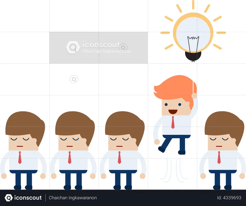 Business team with business idea  Illustration