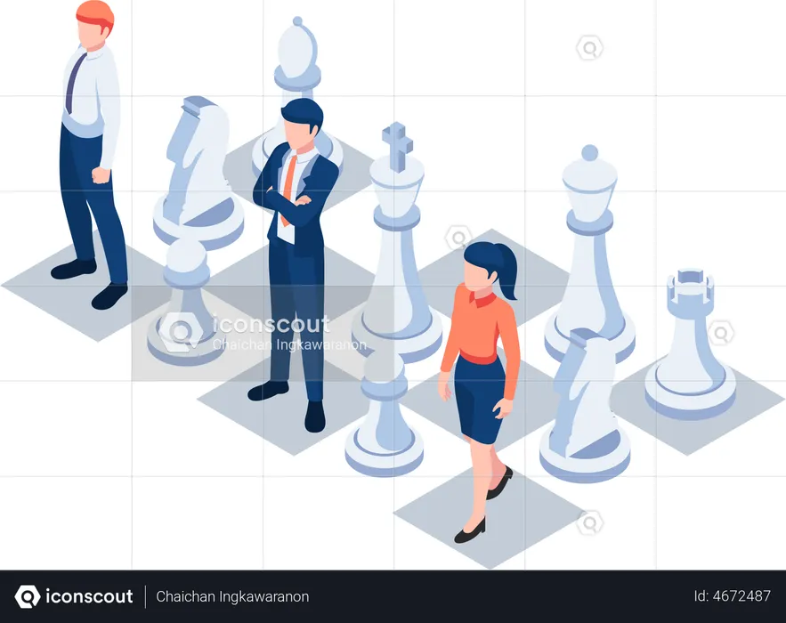 Business team with strong strategy  Illustration