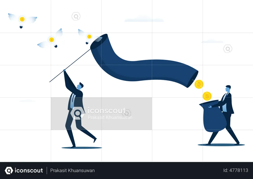 Business team work together to make business successful  Illustration