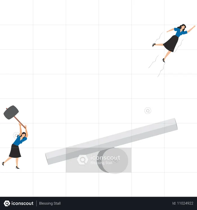 Business team working as partner  Illustration
