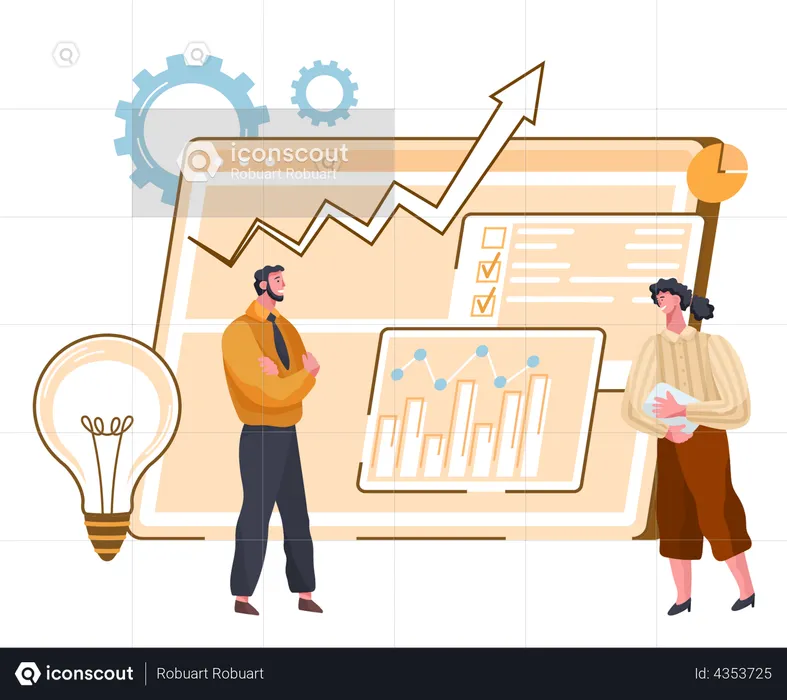 Business team working for growth  Illustration