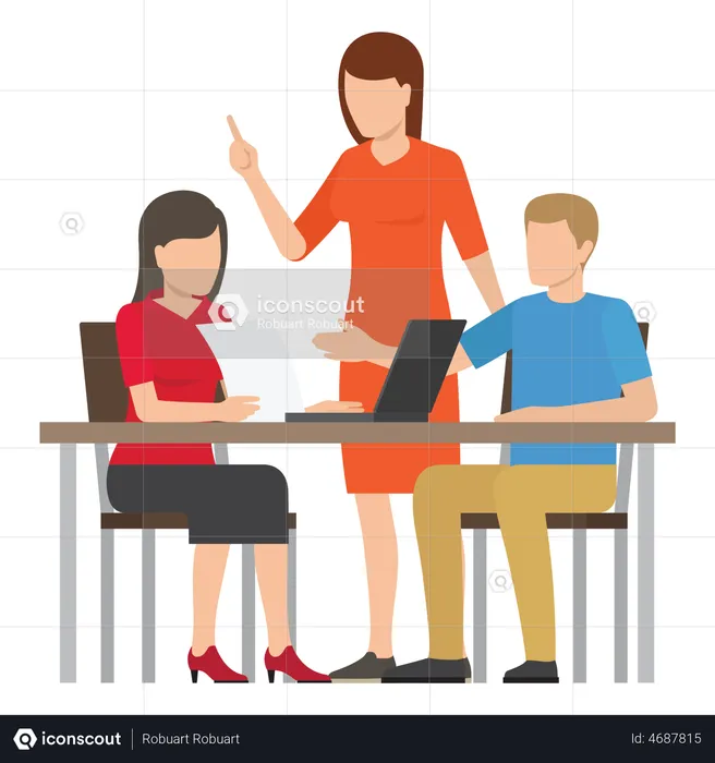 Business team working in office  Illustration