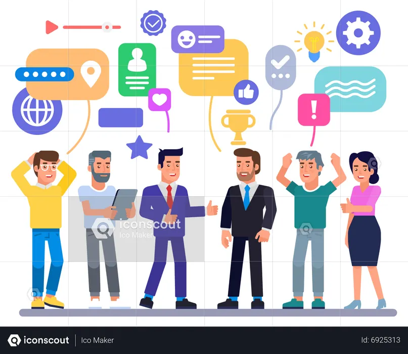 Best Business team working in sync with each other Illustration