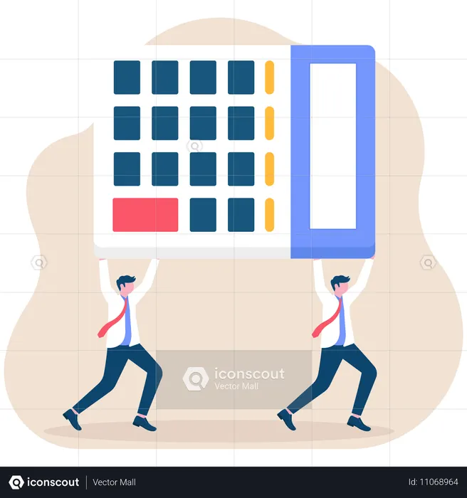 Business team working on finance calculation  Illustration