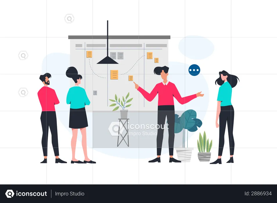 Business team working on Marketing Strategy  Illustration