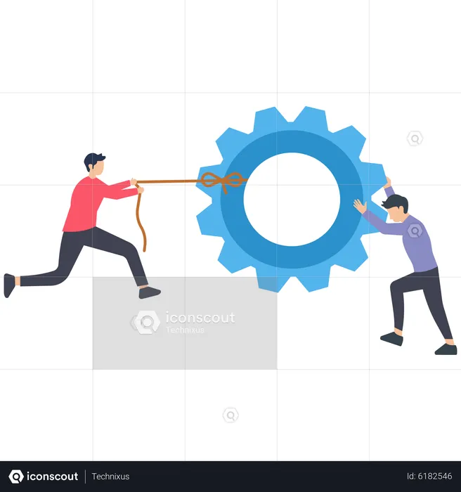 Business team working on new integration  Illustration