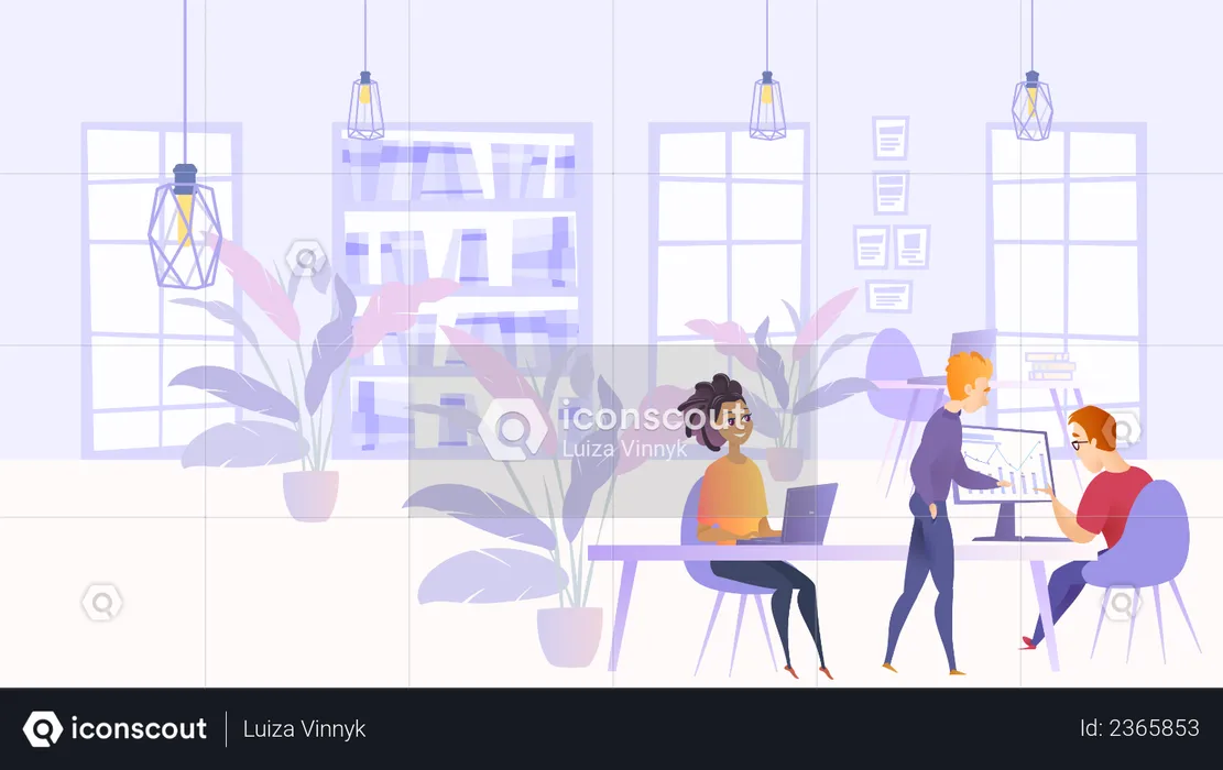 Business team working on project  Illustration