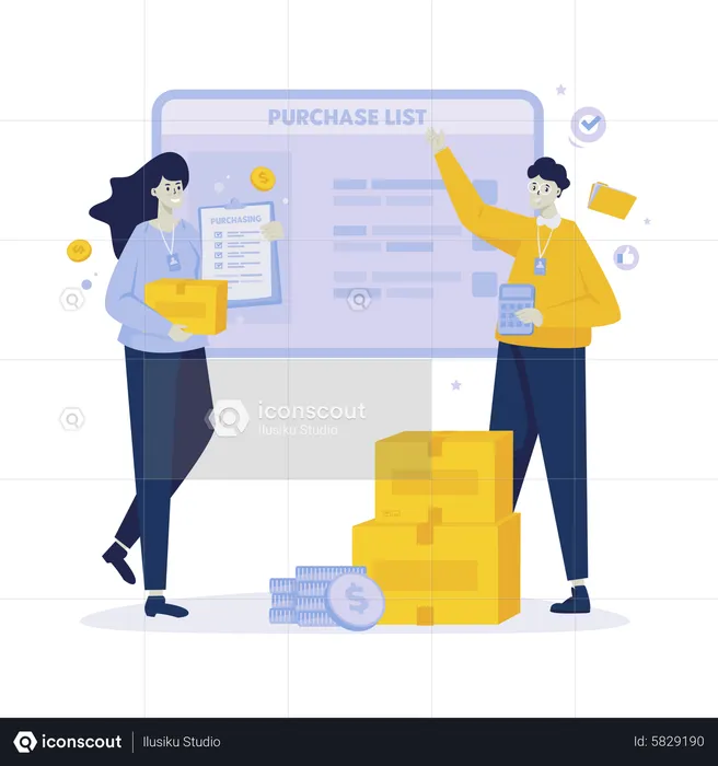 Business team working on sales  Illustration