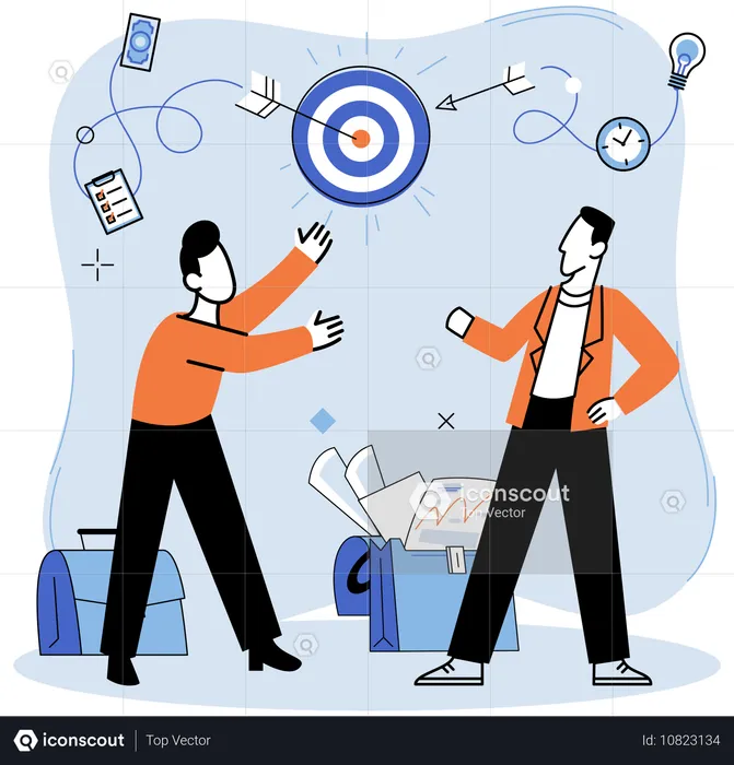 Business team working on strategy  Illustration