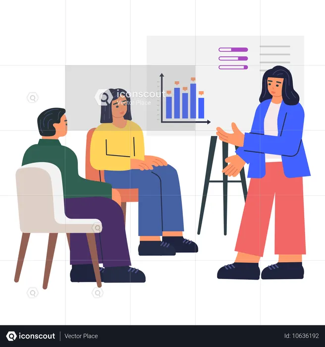 Business team working talking about business Management  Illustration