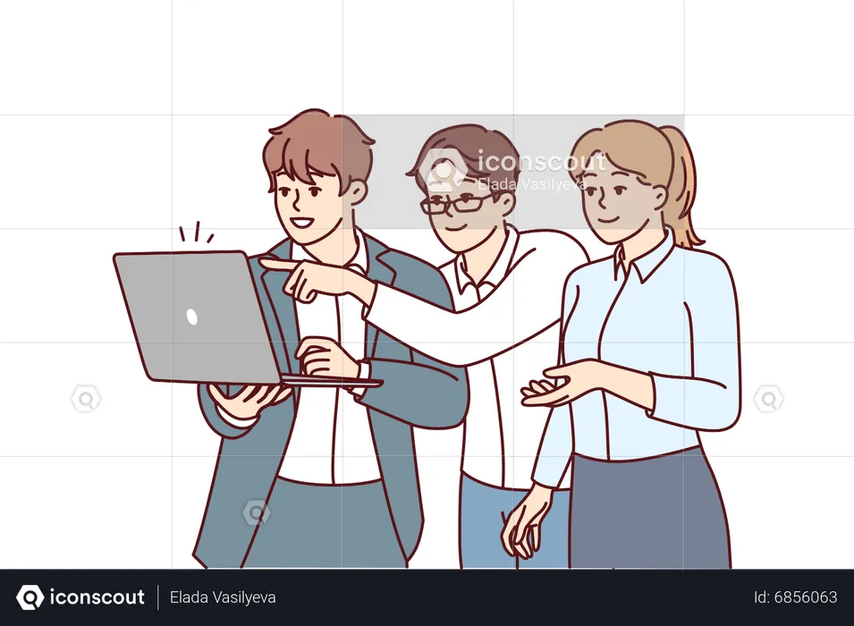 Business team working together  Illustration