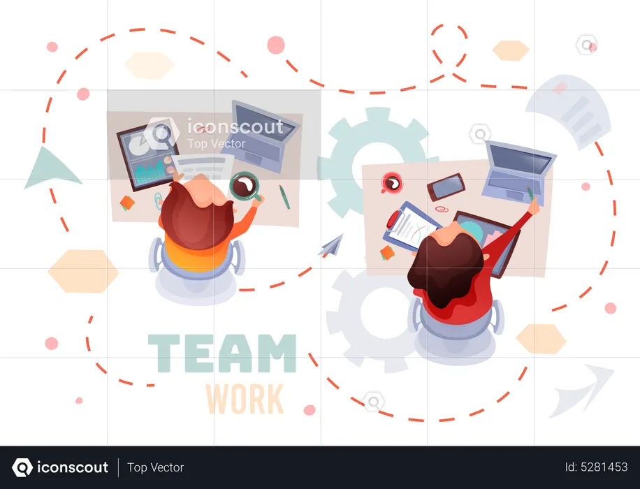 Business team working together at office  Illustration