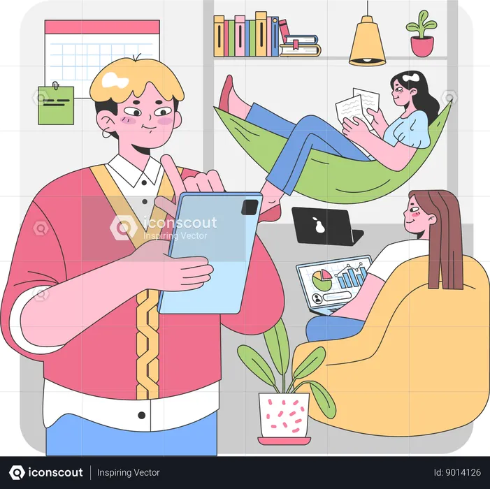 Business team working together  Illustration