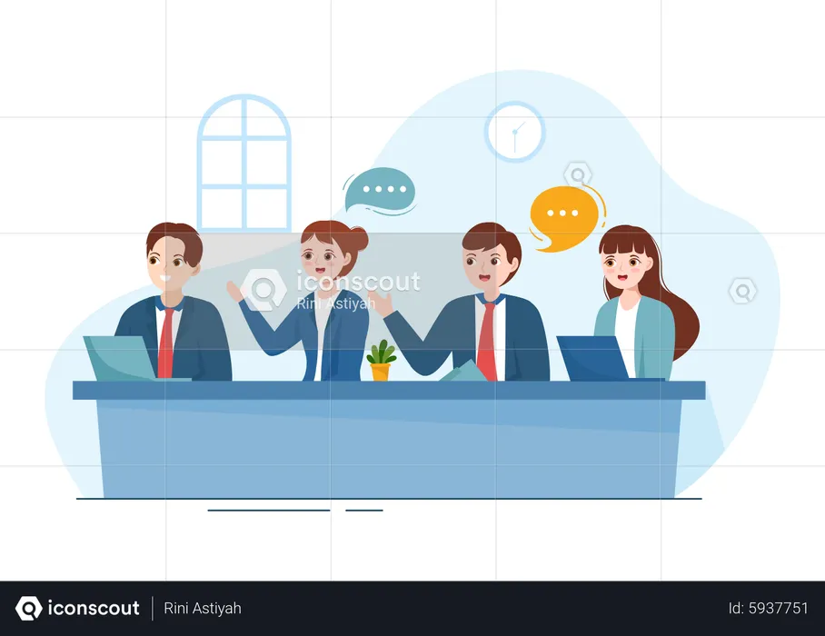 Business team working together  Illustration