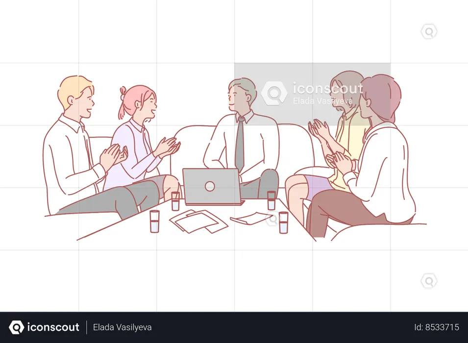 Business team working together  Illustration