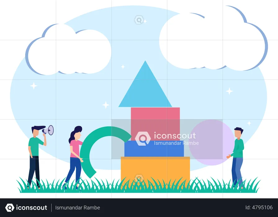 Business team working together  Illustration