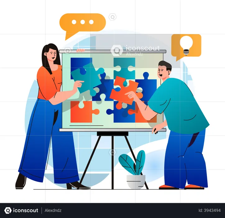 Business team working together  Illustration