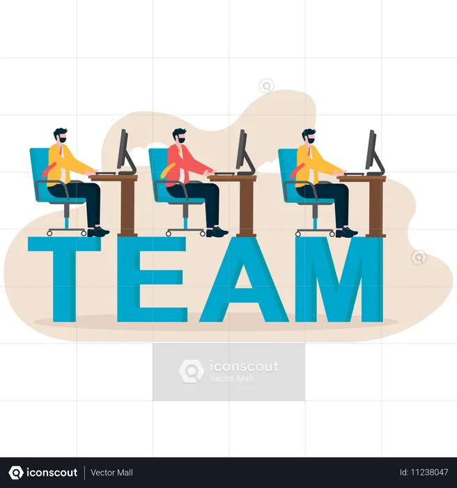 Business team working together  Illustration