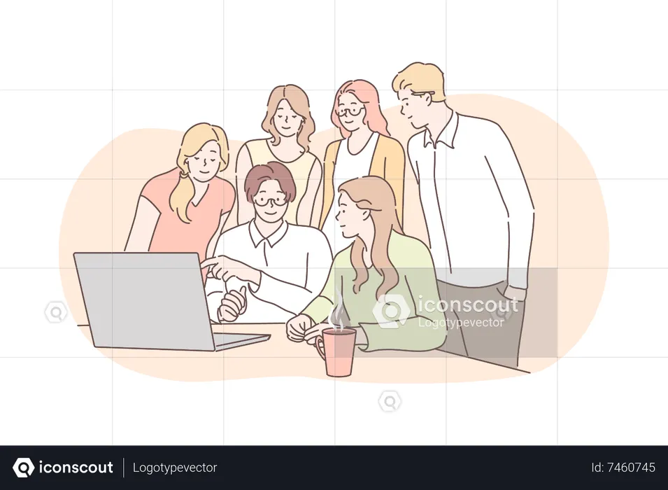 Business team working together  Illustration