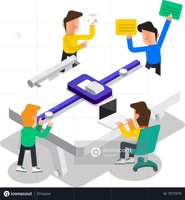 Business team working together in office  Illustration
