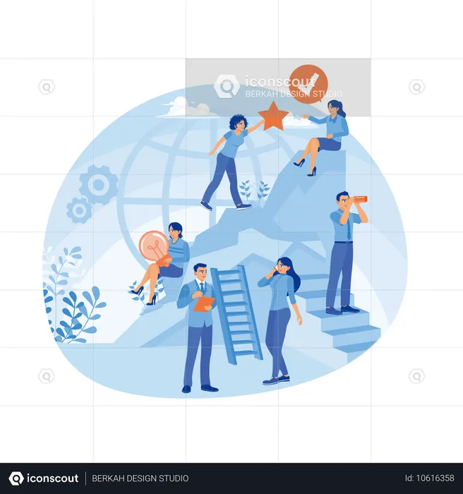 Business team working together towards success  Illustration