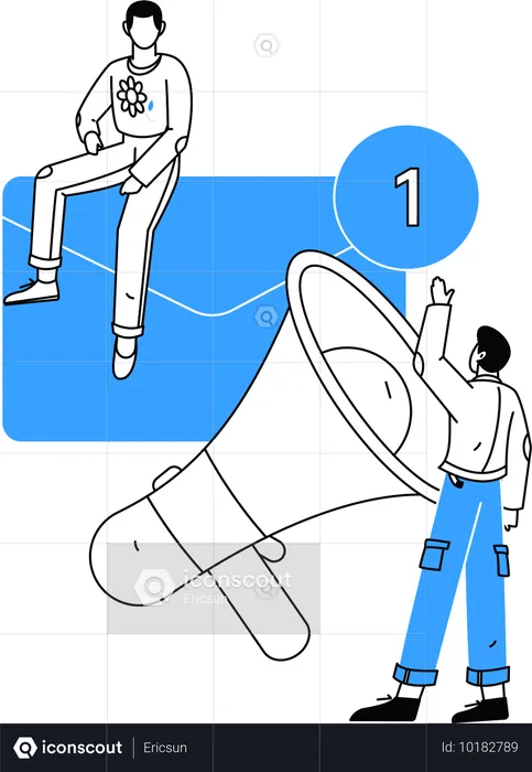 사업팀이 클라이언트 메일을 처리합니다  일러스트레이션