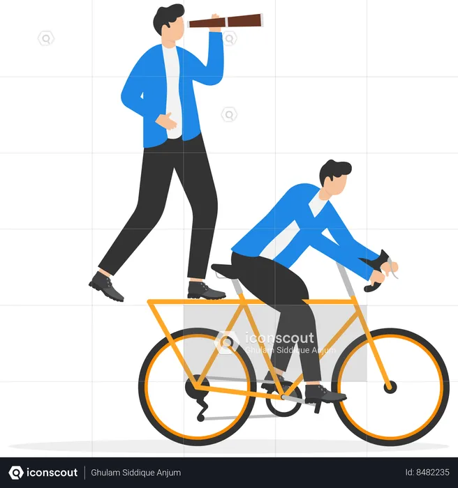 Business teams ride bicycles to success  Illustration