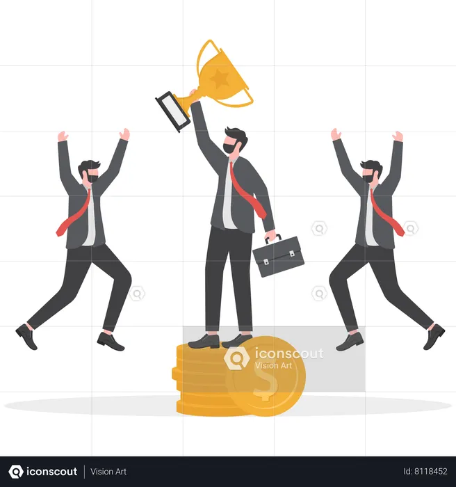Business teamwork celebrating business success  Illustration