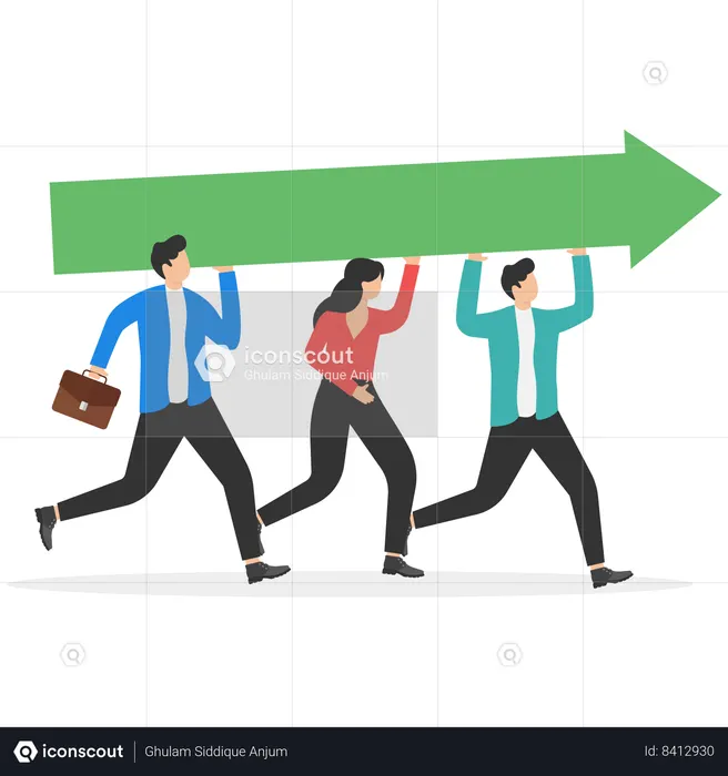 Business teamwork for business success  Illustration