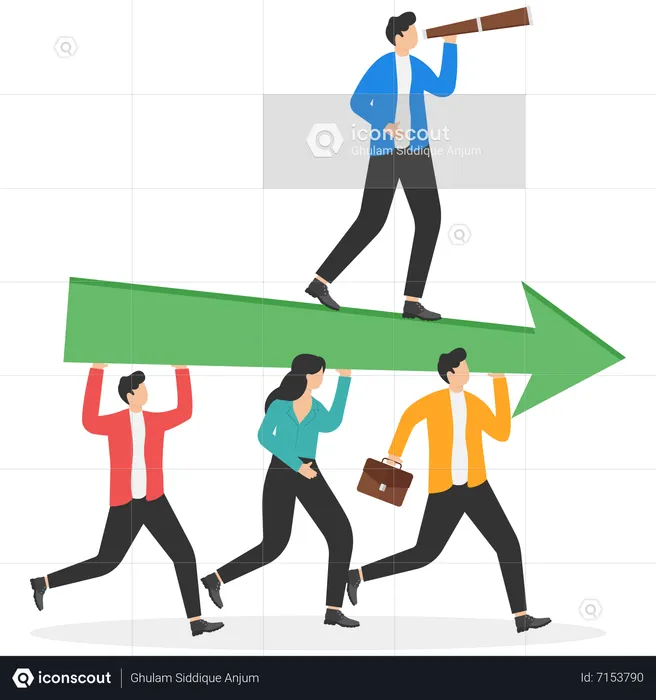 Business teamwork to achieve success  Illustration