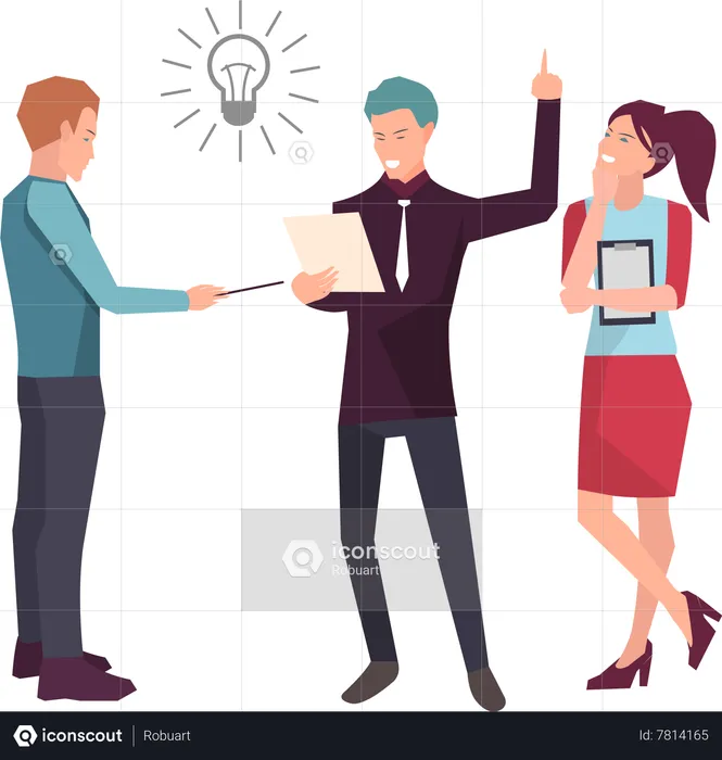 Business teamwork with launch of new business project  Illustration