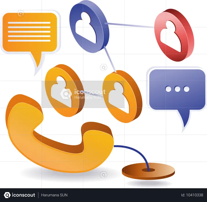 Business telephone communication network  Illustration