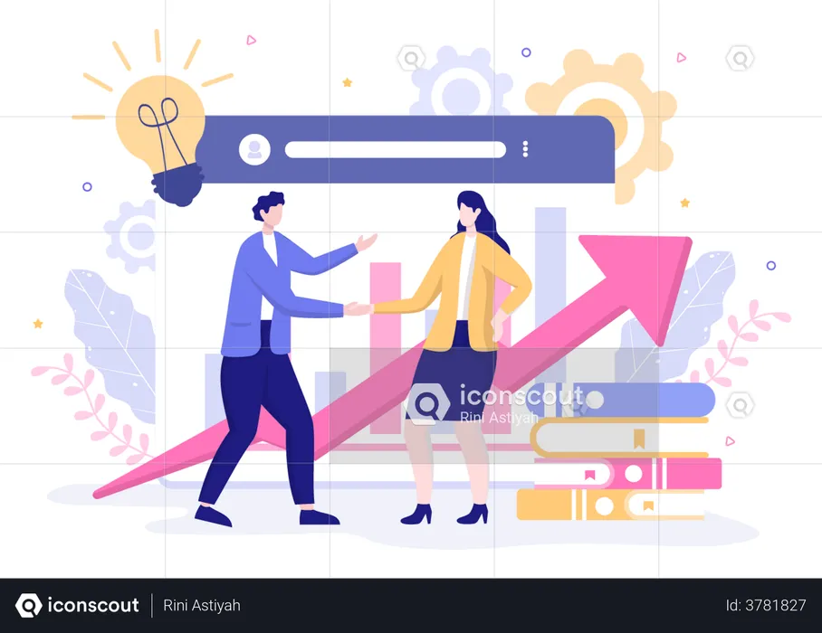 Business to Business Deal  Illustration