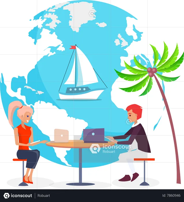 Business Travelling and People  Illustration