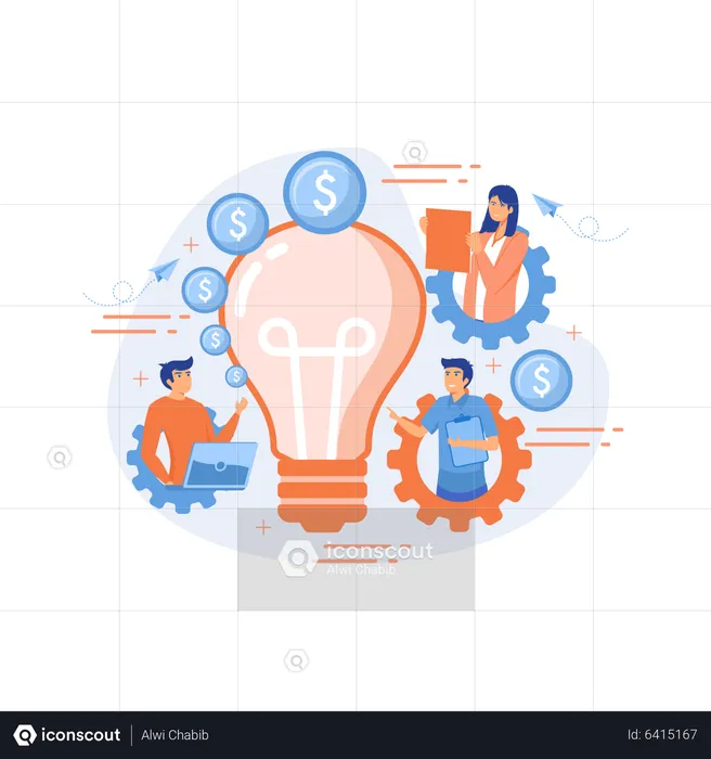 Business trend analysis and choosing business direction  Illustration