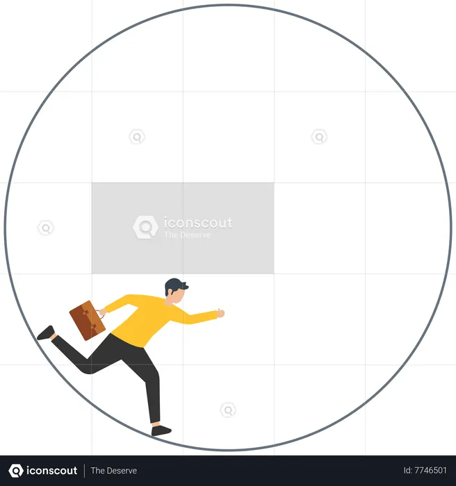 Business walk in circle  Illustration