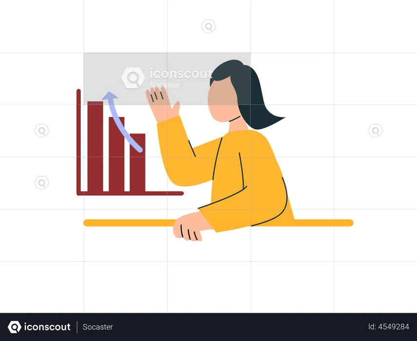 Business woman analyzing data  Illustration