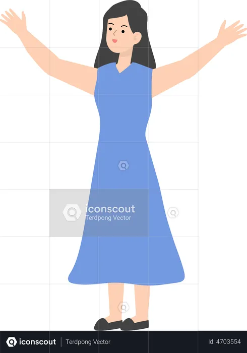 Business Woman Celebrating Victory  Illustration