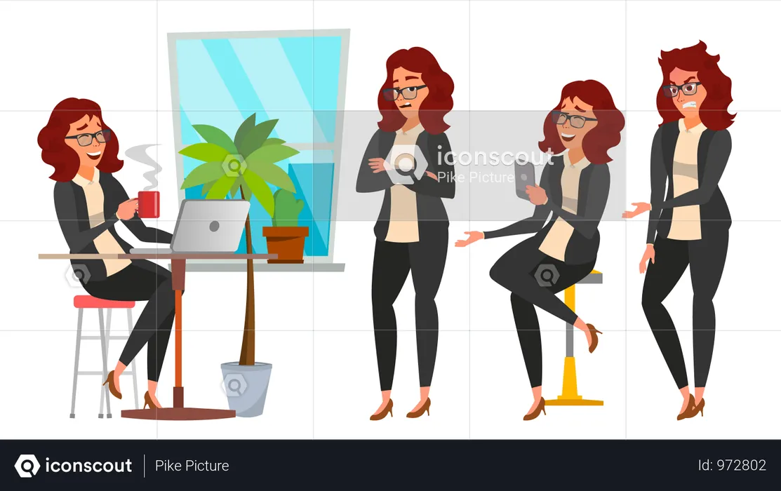 Business Woman Character  Illustration
