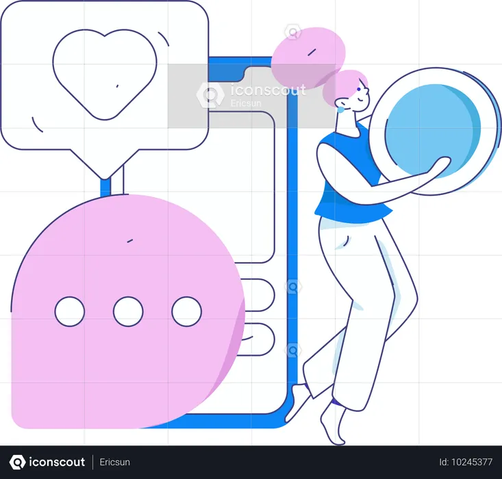 Business Woman doing Customer Acquisition  Illustration