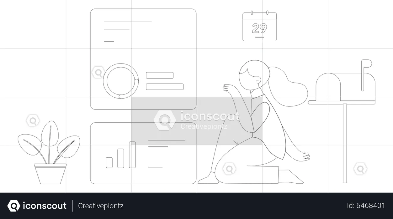 Business woman giving presentation  Illustration