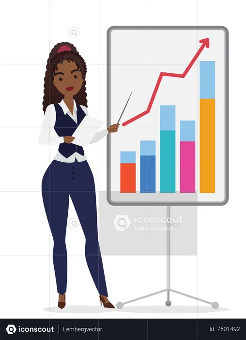 Business woman giving presentation  Illustration