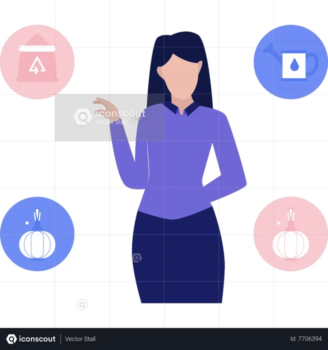 Business woman giving presentation  Illustration