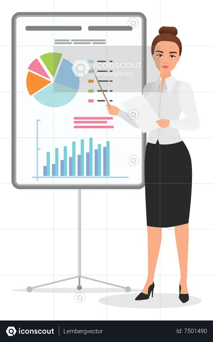 Business woman giving presentation  Illustration